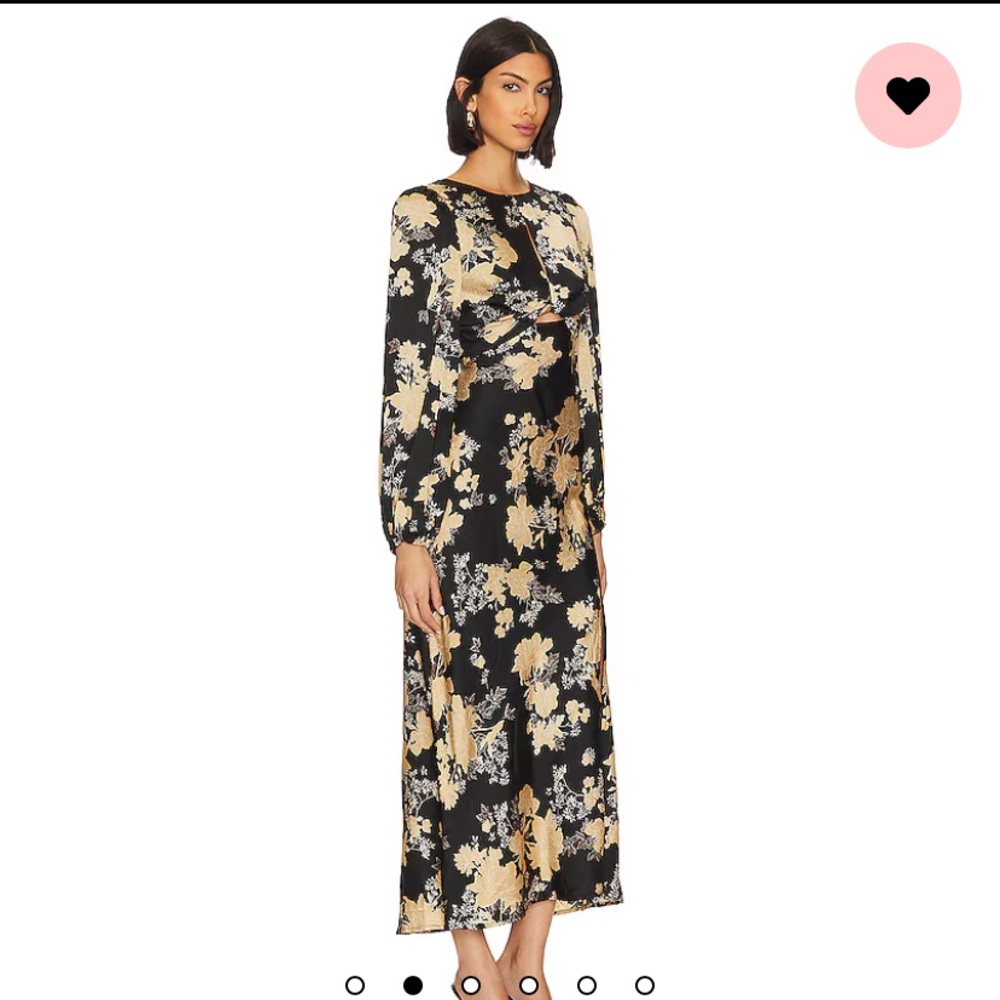Suzy Floral Satin Front Cutout Midi size XS